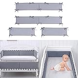 Cotton Around Crib Bumpers 4 in 1, Baby Crib Bumper Pads for Boys Girls, Breathable Crib Liner...