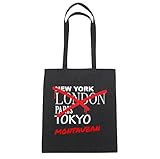 10 Liter JOllify MONTAUBAN Baumwolltasche Tasche Beutel B3339black - Farbe: schwarz: Graffiti Streetart New York