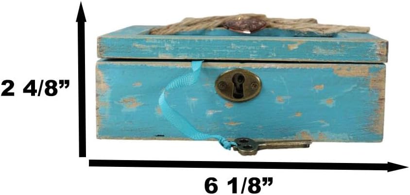 Miniatura 7 de Ebros Gift Cottage Garden Sister Thank You For Being The Calm In My Stormy Weather - Caja de música de madera envejecida verde azulado con llave y