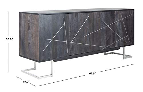 Safavieh Couture Home Penn Mid-Century Black And Silver 4-Door Sideboard #TOP2