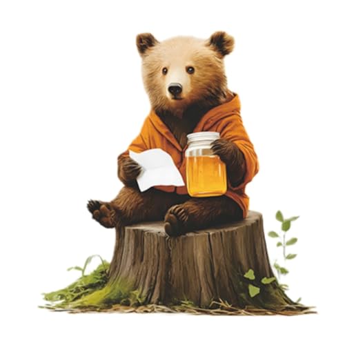 Vinilo decorativo de oso con acuarela, removible e impermeable