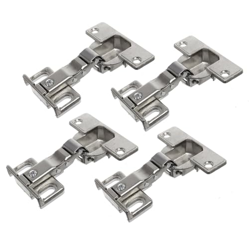 Reliapart Hettich Dobradiças integradas para porta de armário frigorífico congelador (embalagem de 4), caneca de 35 mm com placa de distância de 3 mm para sobreposições de 13 a 18 mm, 4 orifícios