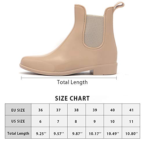 Babaka Rain Boots For Women Waterproof Ankle Rain Shoes For Ladies Chelsea Boots Skin Tone Size 6 #TOP6