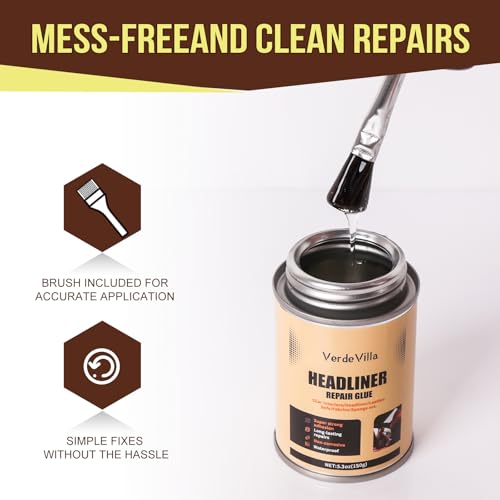 image for VerdeVilla Headliner Repair Glue, Car Headliner Adhesive with Brush, C