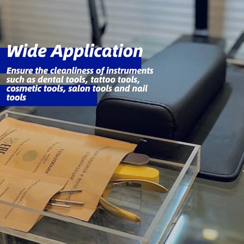 Wakects 100PCS Sterilization Autoclave Bags Disposable Self-Sealing Sterilizers for Nail Tools Tooth Sterilization Bags for Oral Cavity Beauty,130 X 200mm/75 X 150mm (75 * 150mm) - Image 2