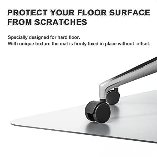 100Pointone Chair Mat For Hard Floors Clear, 53'' X 45'' Transparent Office Mats For Hardwood Floor, Plastic Desk Floor Mat Protector Wood Tile Floor For Office & Home - Rectangle #TOP6