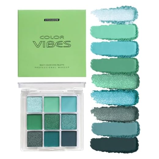 9 Colors Eyeshadow Palette - Avocado Green Eyeshadow Theme, High Pigmented Blendable Matte & Glitter Shimmer Finishes, 24-Hour Long Lasting Eye Makeup for Christmas & Music Festivals(Avocado Green)