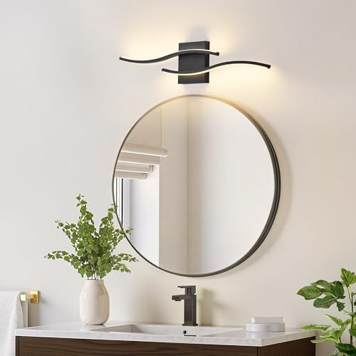 Image of KARTOOSH Hardwired Black Vanity Lights for Bathroom | 1 Pack 23.6 in LED Vanity Light, 3CCT Dimmable, Waterproof Rustproof, Hardwired Wall Mount for Bathroom Mirror Sides