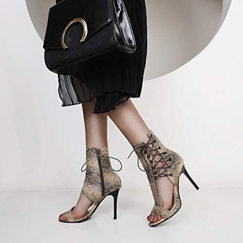 Womens Fashion Snakeskin Stiletto Heels Sandals3