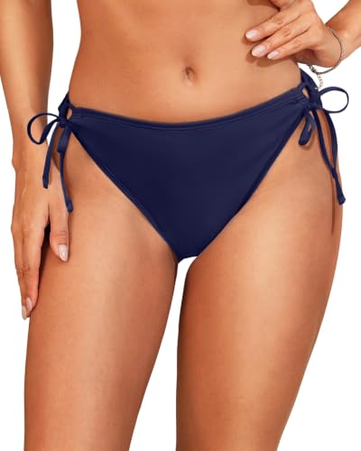 Image of Zmart Women's Side Tie Bikini Bottoms Full Coverage Bathing Suit