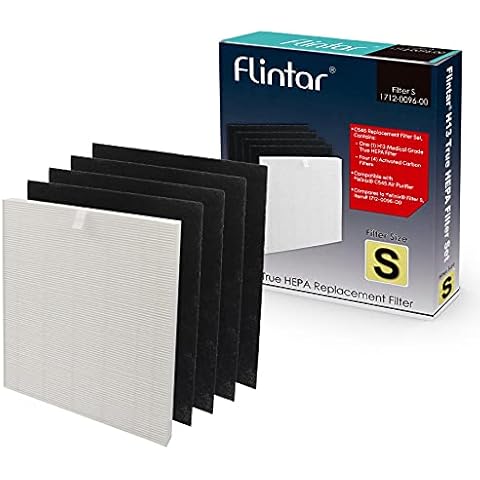 Flintar C545 True HEPA Replacement Filter S, Made in TAIWAN, Compatible with Winix C545 Air Purifier, S Filter 1712-0096-00, H13 Grade True HEPA + 4 Activated Carbon Filters Cover