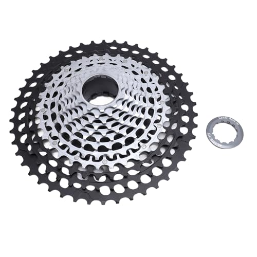 Alomejor Casseta de Bicicleta de 12 Velocidades 10T a 50T Mountain Road Cassette de Bicicleta (Plata Pintada de Negro)
