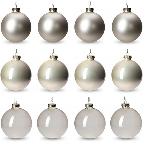12pcs, 3.15' Glass Christmas Ball Ornaments, Large...