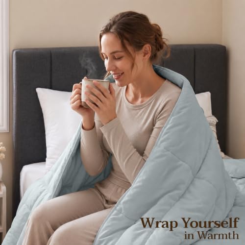 Image of Utopia Bedding Twin Comforter, Duvet Insert, Light Grey, 64 x 88 Inches