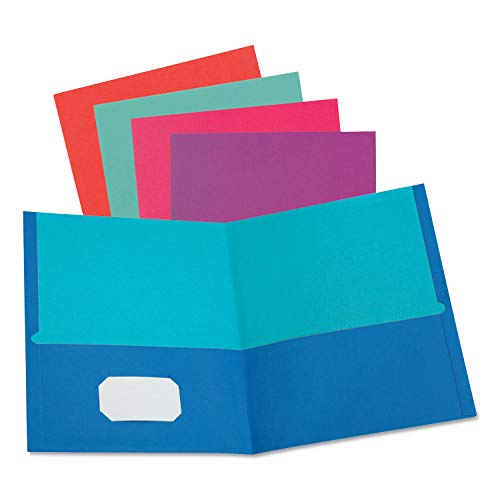 Cardinal Brands 51274 Twisted Twin Textured Pocket Folders, 8 1/2 X 11, Assorted, 10/pk, 20 Pk/ct