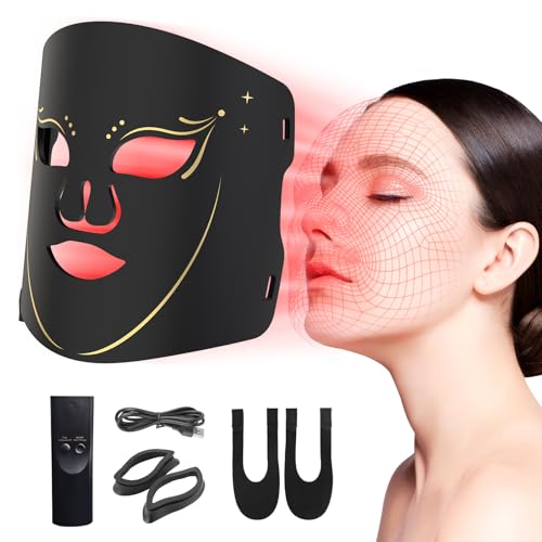 LED light therapy mask (model FM-01),4 Colors led face mask light...
