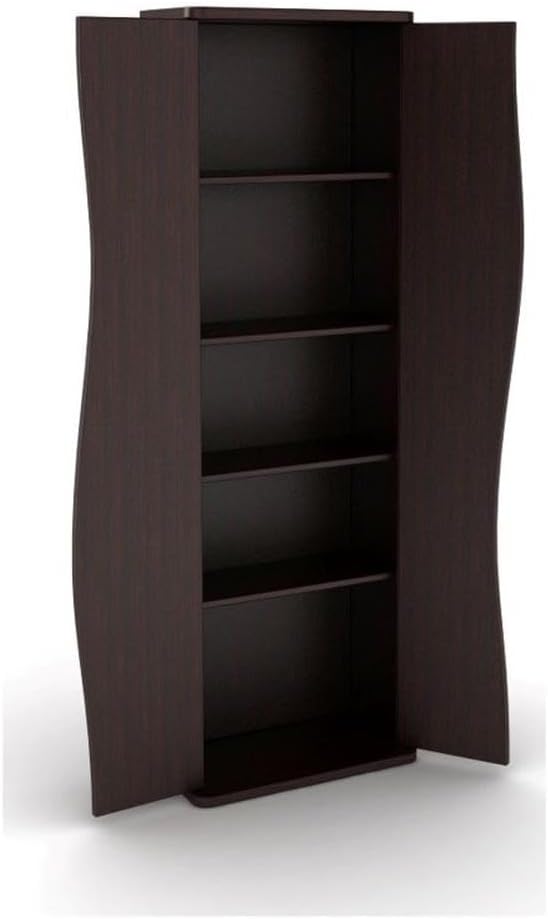 Venus Media Storage Cabinet – Compact Space-Saving Design, Holds up to 198 CDs, or 88 DVDs or 108 Blu-Rays, Magnetic-Latch Doors to Protect Contents, PN 83035729 in Espresso