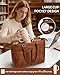 Lifeamar Laptop Tote Bag for Women 15.6 Inch Leather Work Bags, Large Capacity Tote Bag With Large Cup Holder for Women,Vintage Computer Bags for Laptops Nurse Teacher Bag Waterproof Office Briefcase