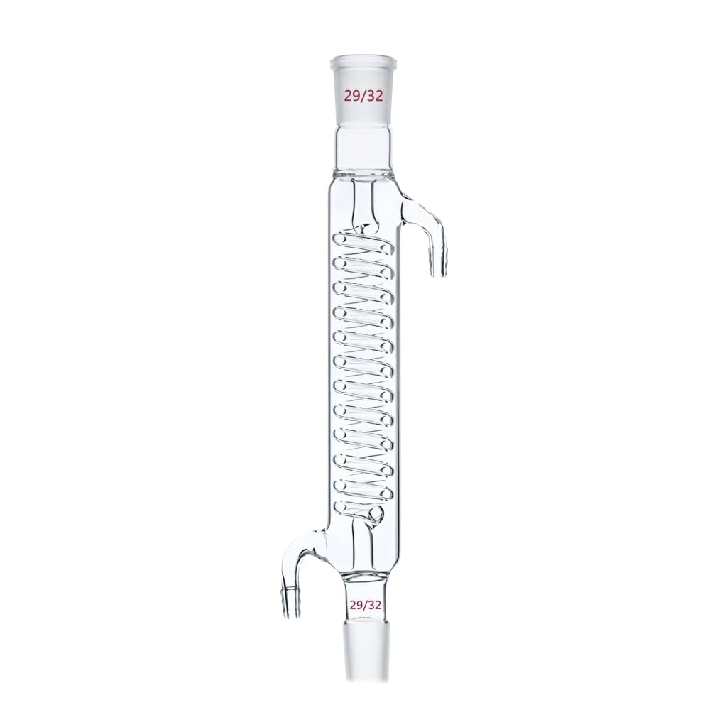 VIDOO Chłodnica Grahama ze Szkła Borokrzemowego 3.3, Spiralna Chłodnica Laboratoryjna do Destylacji i Refluksu, 29/32 1000mm
