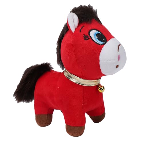 Zunate Juguete de Peluche de Caballo, Muñeco de Peluche Bonito para Año Nuevo Chino 2026, Detalle Festivo, Cuello de Campana y Cola Esponjosa