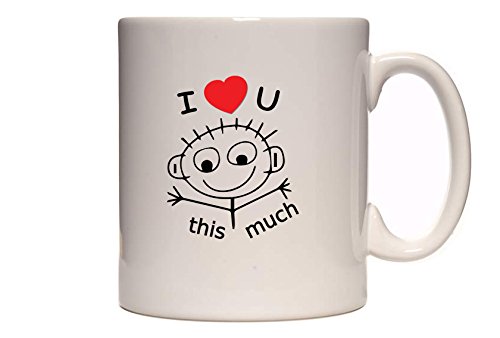 DottsMusic Tasse à thé/café avec inscription « I Love You This Much »