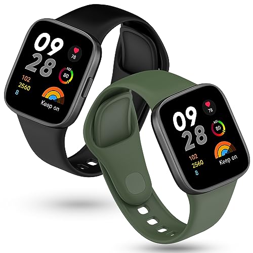 Xisair 2 Piezas Correas para Redmi Watch 3 Correa Deportiva de Silicona, Transpirable, Impermeable Pulseras Reloj Xiaomi Redmi Watch 3 Accesorios Relojes