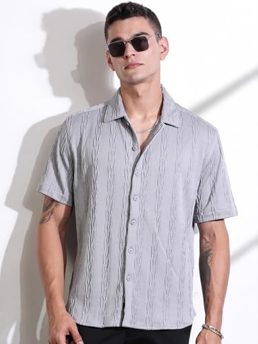 Image of Thomas Scott Men Polyester Blend Solid Oversized Fit Shirt