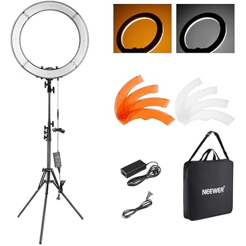 NEEWER RL-18 18 Inch Ring Light with Tripod Stand, 55W Large LED Ringlight