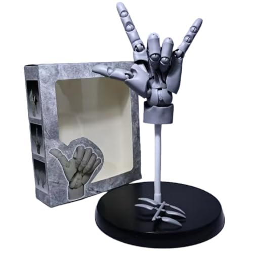 Sailozai 指関節付きの超可動式1/1スケールハンドモデル。関節、バイオミメティックボディ、左右の手へのペイント、アート、ネイルアート素材、ボディアートなどに最適です。 (高可動フィギュア（グレー左手）)