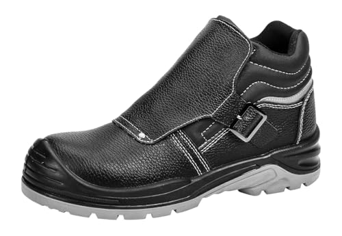 NEO TOOLS Chaussures de sécurité pour homme - Antidérapantes - En cuir - Respirantes et légères - Avec embout en acier - Pointure 39-47, Noir , 46 EU