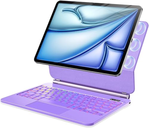 iPad Air 11�C���` (M4 2026/ M3 2025 / M2 2024) & iPad Pro 11�C���`(��1/2/3/4����)�p�L�[�{�[�h�P�[�X�A�}���`�^�b�`�g���b�N�p�b�h�t�����C�o�b�N���C�g�L�[�{�[�h�P�[�X�A10.9�C���`iPad Ai