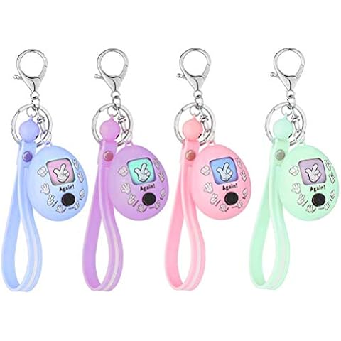 4PCS Rock-Paper-Scissors Keychains Mini Egg-shaped Keychain with Rock-Paper-Scissors Puzzle Game Toy Guessing Party Supplies Cover