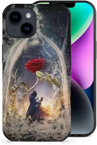 美女と野獣 IPhone 15 ケース カバー スマホケース 互換性のある マイクロファイバーケース 指紋防止 携帯電話ケース 耐衝撃 ワイヤレス充電対応 軽量