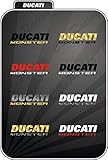 2 Aufkleber Ducati Monster Tank Selbst Zweifarbig - Farbe Ducati Rot, Colore Monster Bianco