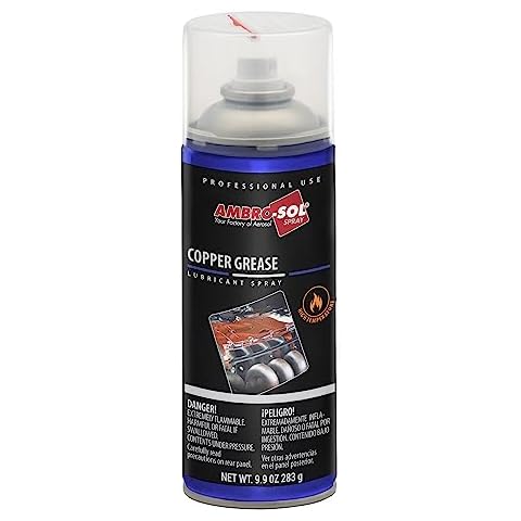 Ambro-Sol - G006 Copper Grease Spray, Lubricant Specific for High Temperatures, 100% Infinite Recyclable Tinplate Spray Canister, NET WT. 9.9 Oz. 400ml. Cover
