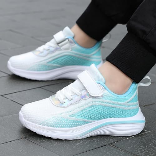 Boys Girls Sneakers Non-Slip Lace Up Adjustable Strappy Running Shoes Lightweight Breathable Athletic Tennis Shoes3