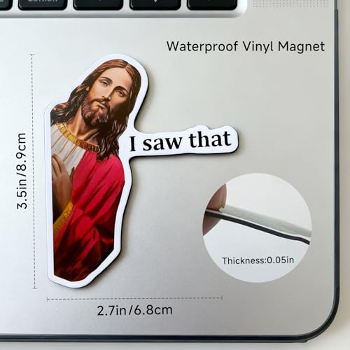 2 Imanes cristianos decorativos Jesus I Saw That 3.5 in miniatura 2