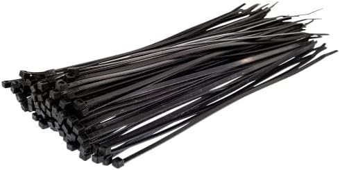 GTSE 12 Inch Black Zip Ties, 100 Pack, 40lb Strength, UV Resistant Long Nylon Cable Ties, Self-Locking 12" Tie Wraps
