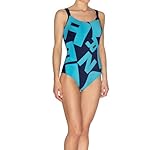 arena Damen Badeanzug Bodylift Popart C-cup, navy,pagoda_blue, 38, 86211