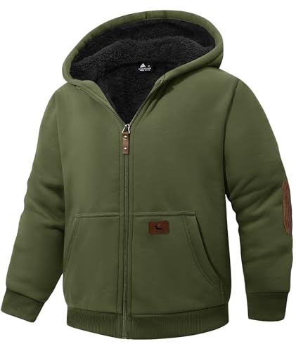 Image of SWISSWELL Unisex Boys Girls Fleece Hoodie Sherpa Lined Jacket Zip Up Hooded Sweatshirt Winter Outerwear for Kids