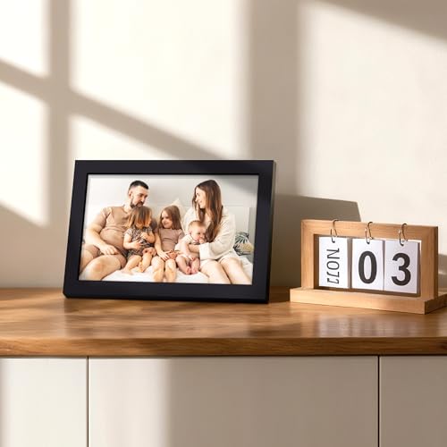 Image of upsimples 5.5x8.5 Picture Frame, Display Pictures 3.5x5 with Mat or 5.5x8.5 Without, Wall Hanging Photo Frame, Black, 1 Pack