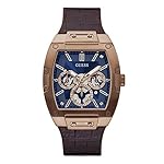GUESS-Chronograph-Blue-Dial-Mens-Watch-GW0202G2-Genuine-Leather-Brown-Strap