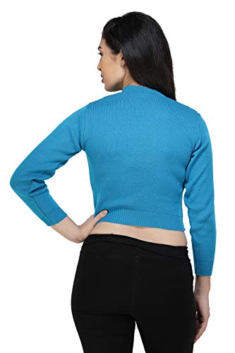 Image of Women Winter Wear V-Neck Full Sleeves Regular Fit Woollen Blouse