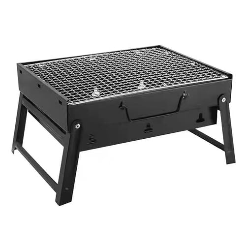 Barbacoa Parrilla, Barbacoa Portátil Parrilla de Carbón Plegable Barbacoa Desechable Barbacoa Ahumador Parrilla Pequeña Parrilla de Acero Inoxidable