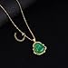 TIKCAUZ Buddha Necklace for Women Men Green Jade Laughing Buddha Pendant with18K Gold Plated Chain Lucky Buddah Necklace Jewelry Gifts for Her Him