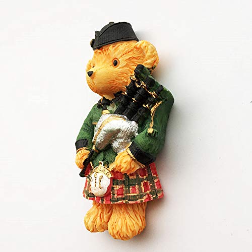 Imán decorativo oso escocés en 3D tamaño 4x7.4 cm miniatura 4