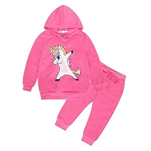 Baby Girls Sweatsuit Toddler Kids 2 Pieces Long Sleeves Hoodie Top + Pants Tracksuit Outfit Set