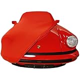 Star Cover Compatible avec Une BÂCHE D'INTÉRIEUR pour Porsche 911 Turbo (930) Housse avec Manchons DE RÉTROVISEURS Rouge