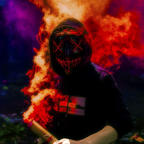 Máscara de Halloween Owfeel, LED (Vermelha)