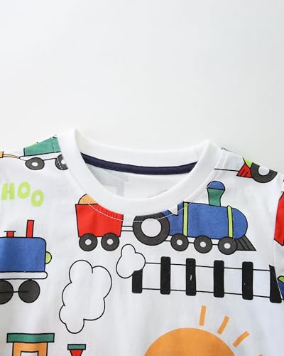 Image of AIWUHE Toddler T Shirts Cotton Summer Tshirts Boys Girls Short Sleeve Tee Tops Casual Graphic Clothes Crew Neck Shirts 2-6Y